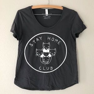 Stay Home Club t-shirt, size XS, dark grey